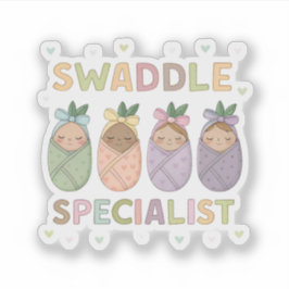 Swaddle Specialist Pastel Baby Illustration シール