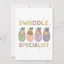 Swaddle Specialist Pastel Baby Illustration 招待状