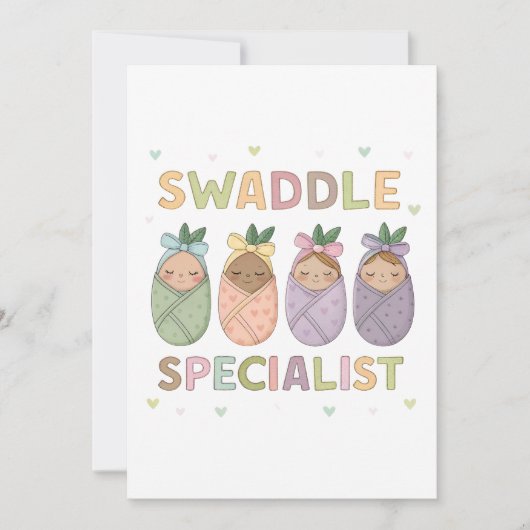 Swaddle Specialist Pastel Baby Illustration 招待状 (正面)
