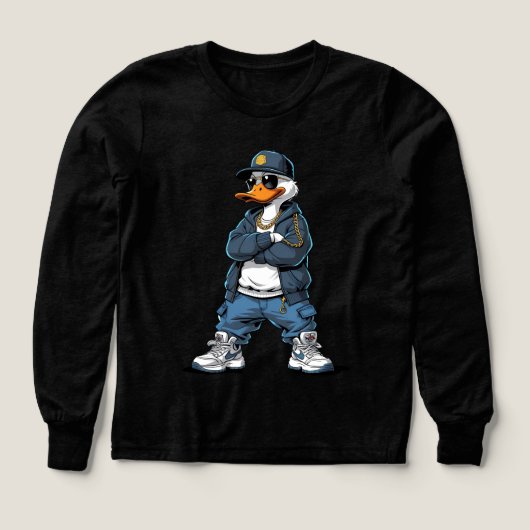 Swag Cartoon Duck with Gold Chains and Hoodie (デザイン正面)
