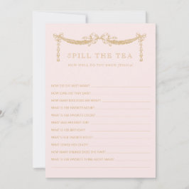 Swag w| Bows | Spill the Tea  Bridal Shower Game 招待状