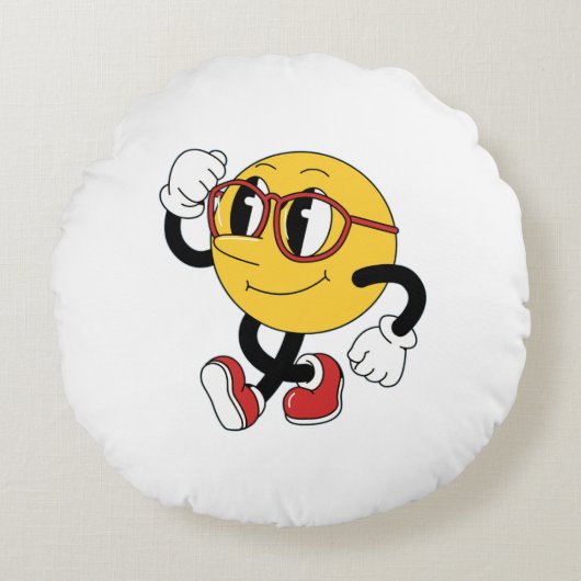 Swagmoji Stut – 漫画装飾用クッション ラウンドクッション (正面)
