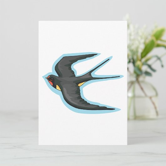  swallow bird flying 招待状