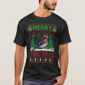 Swallow Bird Xmas Tree Ugly Santa Swallow Christ Tシャツ (正面)