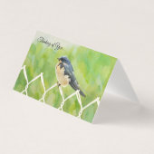Swallow on a Fence - Thinking of You Card (正面)