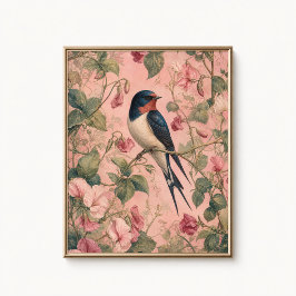 Swallow Sweet Pea Chinoiserie Poster ポスター