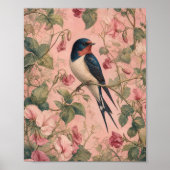 Swallow Sweet Pea Chinoiserie Poster ポスター (正面)