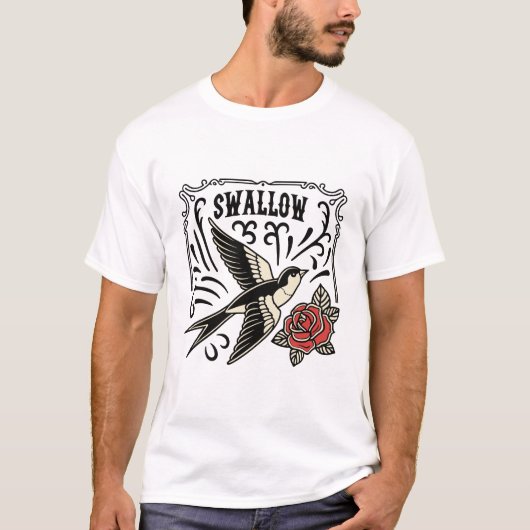 Swallow Tユニーク Shirt:芸術的 & スタイリッシュ Bird De Tシャツ (正面)