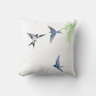 swallow throw pillow imitating Imitation embroider クッション