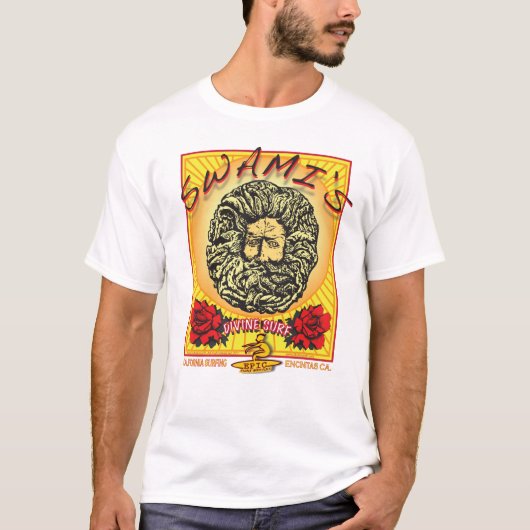 SWAMIのENCINITASカリフォルニアのサーフィン Tシャツ (正面)