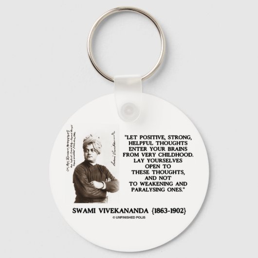 Swami Vivekanandaの強い前向き役に立つ考え キーホルダー (正面)