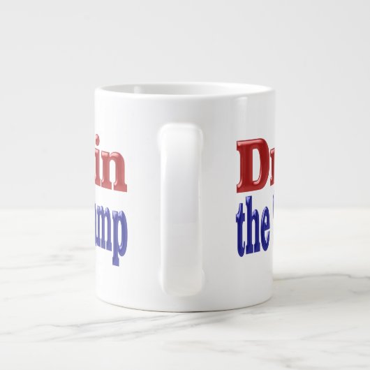 Swamp赤いブルーの半分の文字をドレイン ジャンボコーヒーマグカップ (裏面)