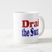 Swamp赤いブルーの半分の文字をドレイン ジャンボコーヒーマグカップ (正面右)