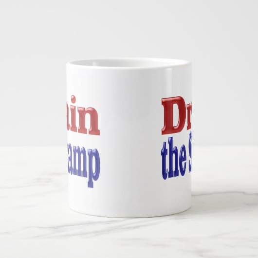 Swamp赤いブルーの半分の文字をドレイン ジャンボコーヒーマグカップ (正面)
