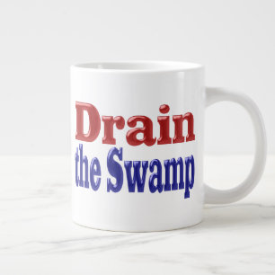 Swamp赤いブルーの半分の文字をドレイン ジャンボコーヒーマグカップ