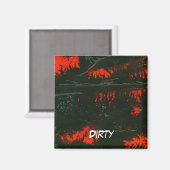 "Swamp Fire #1"抽象芸術食洗機状態磁石 マグネット (正面/裏面)