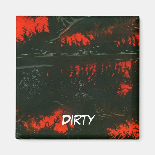 "Swamp Fire #1"抽象芸術食洗機状態磁石 マグネット (正面)