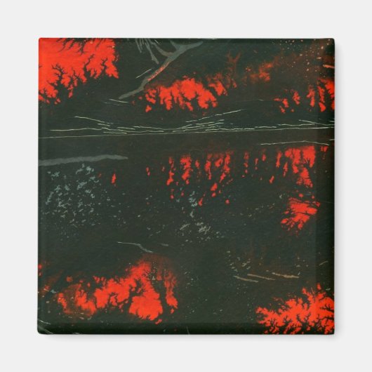 「Swamp Fire #1」抽象芸術・アート・マグネット マグネット (正面)