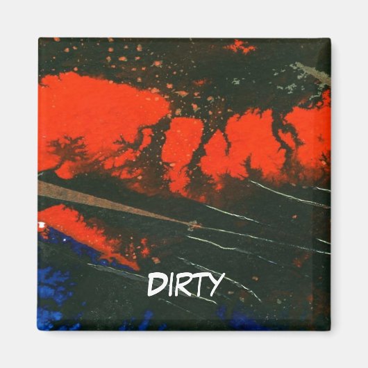 "Swamp Fire #5"抽象芸術食洗機状態磁石 マグネット (正面)