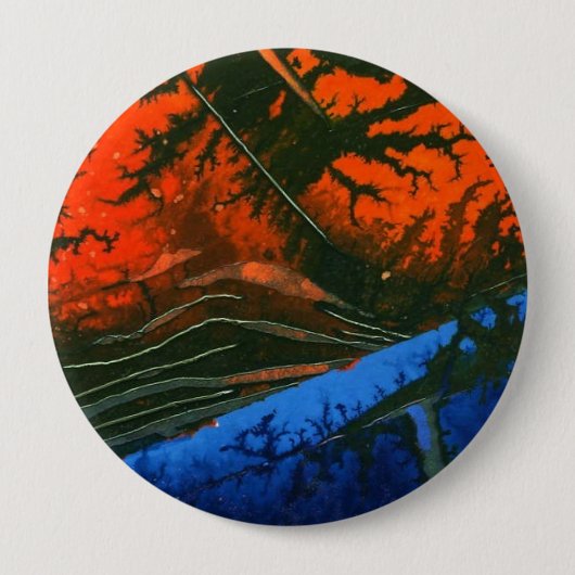 "Swamp Fire 6"抽象芸術アートボタン 缶バッジ (正面)