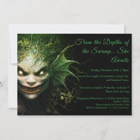 Swamp Hag Halloween Costume Party Invitation 招待状 (正面)