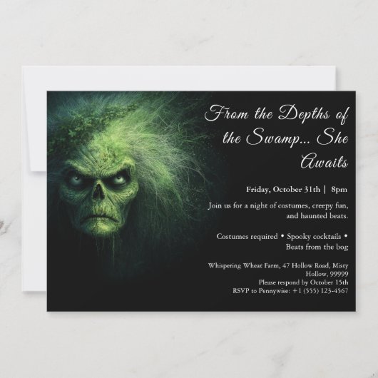 Swamp Hag Halloween Costume Party Invitation 招待状 (正面)