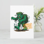 Swamp Monster Cartoon - Approved by Halloween 招待状 (スタンド正面)