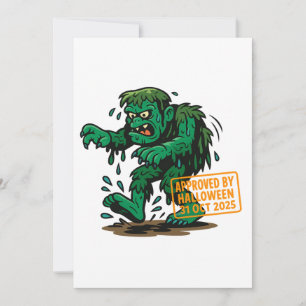 Swamp Monster Cartoon - Approved by Halloween 招待状
