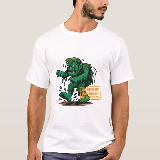Swamp Monster Cartoon - Approved by Halloween Tシャツ (正面)