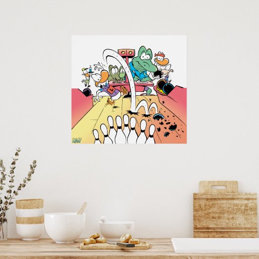 Swamp Ten Pin Bowling Poster ポスター (キッチン)