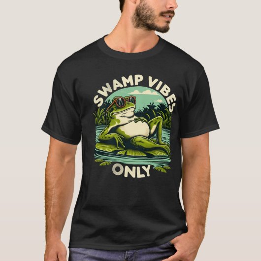 Swamp Vibes Only Chilling Frog T-Shirt Tシャツ (正面)
