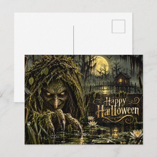 Swamp Witch | Haunted Swamp Halloween ポストカード (正面/裏面)