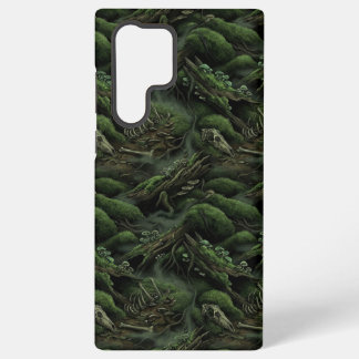 Swampcore Moss & Bones Dark Forest Pattern Phone C Samsung Galaxy S22 Ultraケース