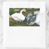 Swanおよびcygnet Rectangleスタンプ 長方形シール (バッグ)