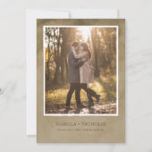 Swanフォトカードブラウンの日付を保存エレガントする 招待状 (正面)