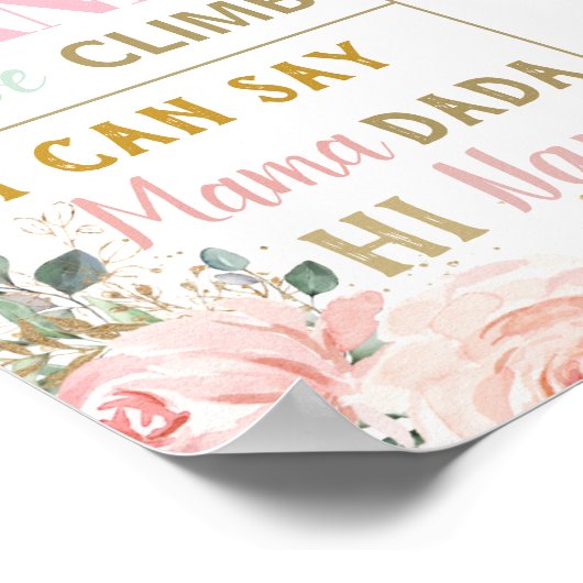 Swanフローラ1st誕生日マイルストーン誕生統計 ポスター (角)