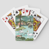 swan湖の数によるレトロのスタイルのペンキ トランプ (裏面)