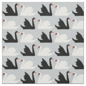swan湖の白黒白鳥の生地 ファブリック (見本)