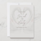 Swan 5x7結婚式招待状QRコード 招待状 (正面)