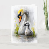 Swan and Cygnet Mother's Day シーズンカード (正面)