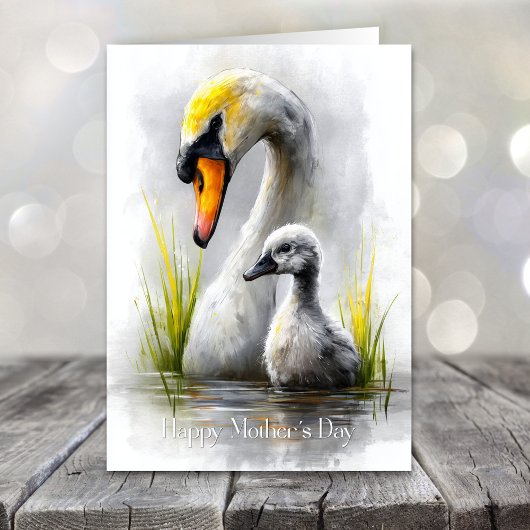 Swan and Cygnet Mother's Day シーズンカード