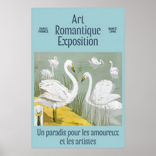Swan Art Print 1996 Paris Romantic Exhibition ポスター (正面)