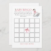 Swan Bingo Baby Shower Game Card 招待状 (正面/裏面)