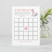 Swan Bingo Baby Shower Game Card 招待状 (スタンド正面)