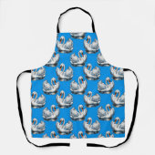 Swan Birds Pattern Design On Blue エプロン (正面)