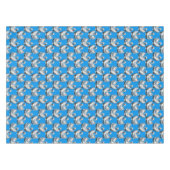 Swan Birds Pattern Design On Blue テーブルクロス (正面(横))