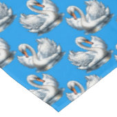Swan Birds Pattern Design On Blue テーブルクロス (アングル)