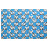 Swan Birds Pattern Design On Blue  ファブリック (ファットクウォーター)