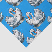 Swan Birds Pattern Design On Blue  薄葉紙 (詳細)