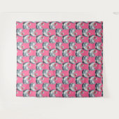 Swan Birds Pattern Design On Pink タペストリー (正面(横))